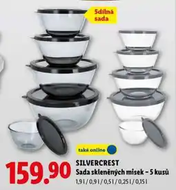 Lidl SILVERCREST Sada skleněných misek – 5 kusů nabídka