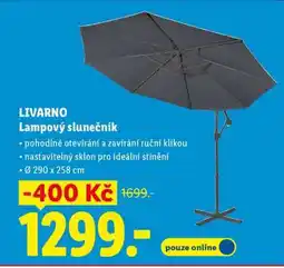 Lidl LIVARNO Lampový slunečník nabídka