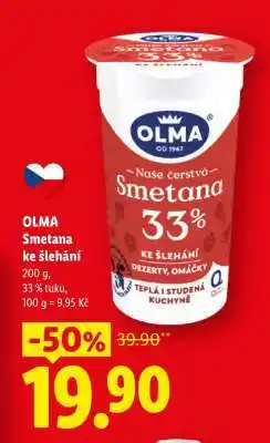 Lidl Olma Smetana ke šlehání nabídka