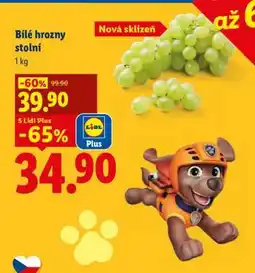 Lidl BÍLÉ HROZNY STOLNÍ nabídka