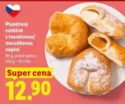 Lidl Plundrový rohlíček s tvarohovou/meruňkovou náplní nabídka