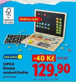 Lidl LUPILU Dřevěný notebook / hodiny nabídka