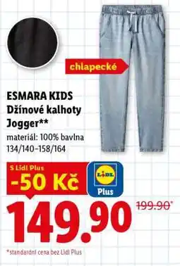 Lidl ESMARA KIDS Džínové kalhoty Jogger nabídka
