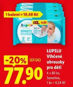 Lidl LUPILU Vlhčené ubrousky pro děti nabídka