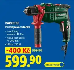 Lidl Parkside Příklepová vrtačka nabídka