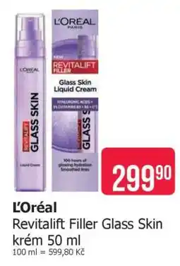 Teta L'Oréal Revitalift Filler Glass Skin krém 50 ml nabídka