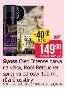 Teta Syoss Oleo Intense barva na vlasy, Root Retoucher sprej na odrosty nabídka