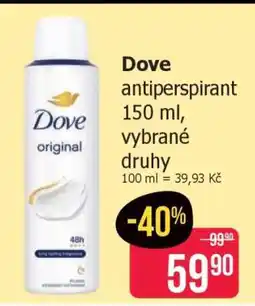 Teta Dove antiperspirant nabídka
