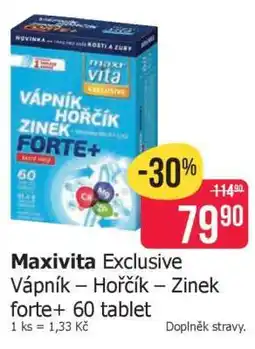Teta Maxivita Exclusive Vápník – Hořčík – Zinek forte+ 60 tablet nabídka