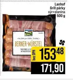 Jip Lanhof Grill párky sýr+slanina 500 g nabídka