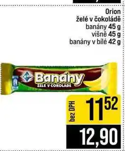 Jip Orion želé v čokoládě banány 45 g višně 45 g banány v bílé 42 g nabídka