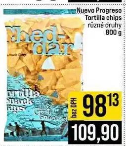 Jip Nuevo Progreso Tortilla chips různé druhy nabídka