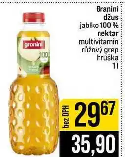 Jip Granini džus jablko 100% nektar multivitamin růžový grep hruška nabídka