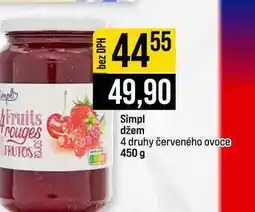 Jip Simpl džem 4 druhy červeného ovoce nabídka