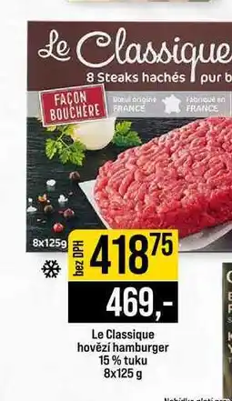 Jip Le Classique hovězí hamburger 15% tuku nabídka