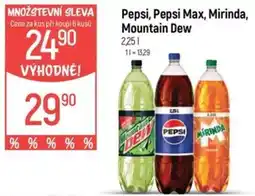 Globus Pepsi, Pepsi Max, Mirinda, Mountain Dew nabídka