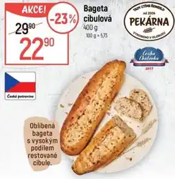 Globus Pekárna bageta cibulová nabídka