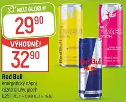 Globus Red Bull energetický nápoj nabídka