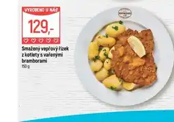 Globus Restaurace smažený vepřový řízek z kotlety s vařenými bramborami nabídka