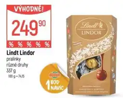 Globus Lindt Lindor pralinky různé druhy nabídka