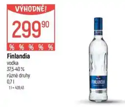 Globus Finlandia vodka nabídka