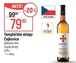 Globus Templářské sklepy Čejkovice nabídka