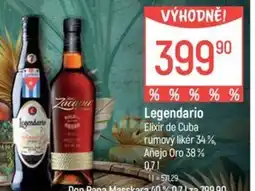 Globus Legendario Elixir de Cuba rumový likér 34 %, Añejo Oro 38 % nabídka