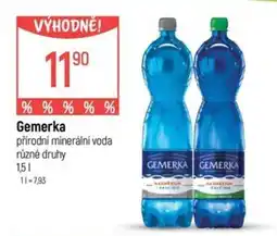 Globus Gemerka přírodní minerální voda nabídka