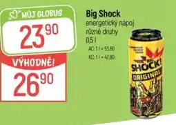 Globus Big Shock energetický nápoj nabídka