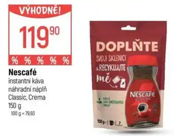 Nescafé instantní káva náhradní náplň Classic, Crema