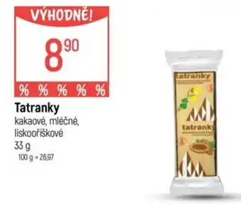 Globus Tatranky kakaové mléčné liskořiškové nabídka