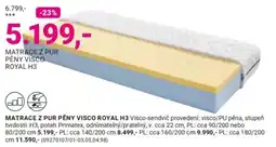 Möbelix Matrace z pur pěny visco royal h3 nabídka
