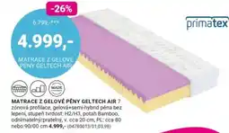 Möbelix primatex matrace z gelové pěny geltech air 7 nabídka