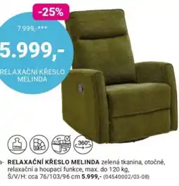 Möbelix Melinda relaxační křeslo nabídka