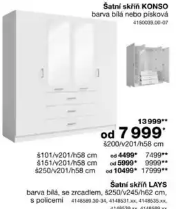Sconto Konso šatní skříň nabídka