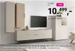 Möbelix Program Siena Komoda pod televizi Siena nabídka