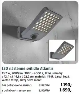 Bauhaus Led nastenne svitidlo atlantis nabídka