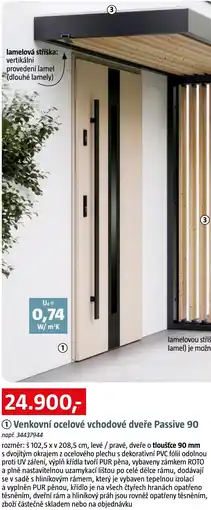 Bauhaus Venkovní ocelové vchodové dveře passive 90 nabídka