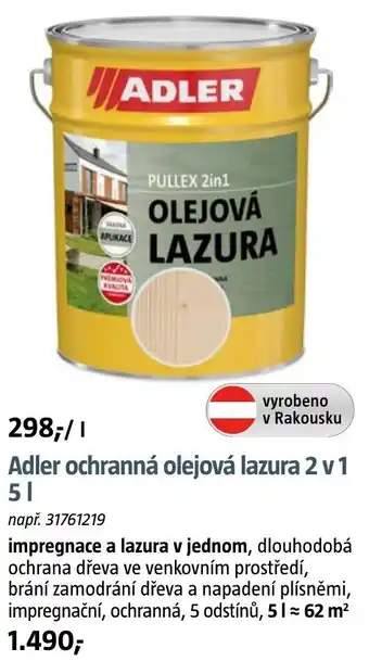 Adler ochranná olejová lazura 2 v 1