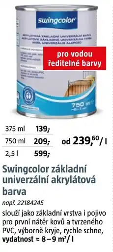 Bauhaus Swingcolor základní univerzální akrylátová barva nabídka