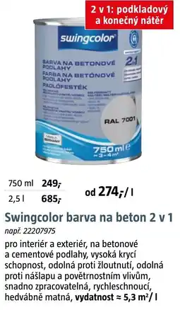 Bauhaus Swingcolor barva na beton 2 v 1 nabídka