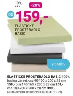 Möbelix Basic elastické prostěradlo nabídka