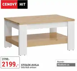Baumax Stolek avila bílá/dub artisan nabídka