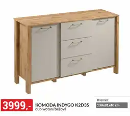 Baumax Indygo komoda k2d3s dub wotan/béžová nabídka