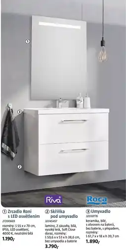 Bauhaus Riva zrcadlo roni s led osvětlením nabídka