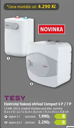 Bauhaus Tesy elektrický tlakový ohřívač compact 5 p / 7 p nabídka
