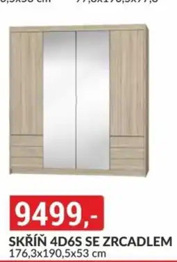 Baumax Skříň 4D6S se zrcadlem nabídka