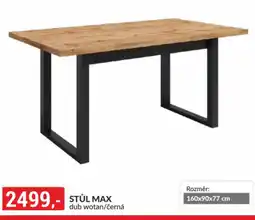 Baumax Stůl max dub wotan/černá nabídka