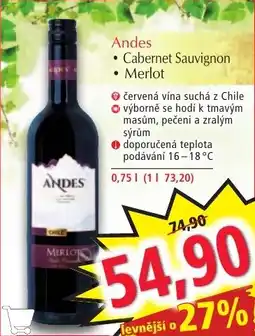 Norma Andes Cabernet Sauvignon Merlot nabídka