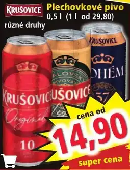 Norma Krušovice plechovkové pivo nabídka
